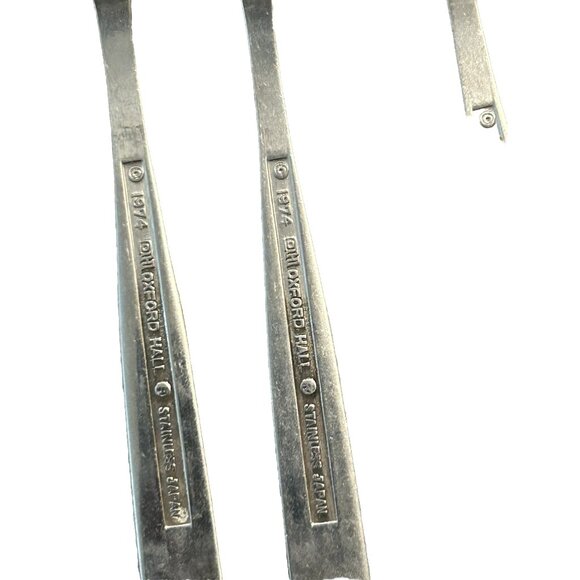 Vintage Oxford Hall Rose Couplet Cocktail Forks Stainless Japan Floral 1974 Lot - Picture 5 of 5